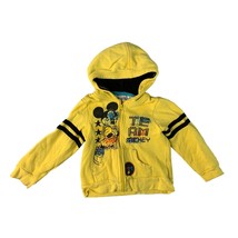 Disney Boys Infant Baby Size 4T Full Zip Yellow hoodie Jacket sweatshirt Mickey  - £13.30 GBP
