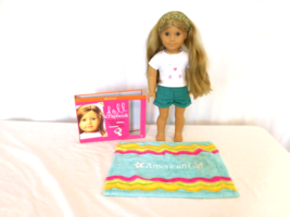 American Girl Doll 18&quot; Elizabeth Cole Blonde Hair Blue Eyes + Beach Towel + Scra - £60.42 GBP