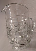 Vintage Anchor Hocking Clear Crystal Glass Small Pitcher Star of David Pattern - £9.14 GBP