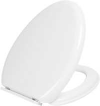 The Miibox Removable Elongated Bowl White Toilet Seat, Close Seat Cover. - $37.97