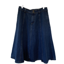 Tanning Denim Skirt Flare 2-Pockets Belt Loops Size Large Cowgirl Western - £13.39 GBP