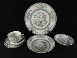 Vintage 6 Piece Place Setting Indian Tree Design 7 Available Green &amp; Pink - £10.40 GBP