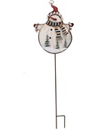 Christmas Snowman Garden Stake Decor Snowman Decoration, Outdoor Metal Y... - £20.89 GBP
