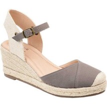 JOURNEE COLLECTION Ashlyn Espadrille Wedges $89.99 Grey US Size 7 1/2  -... - £21.41 GBP