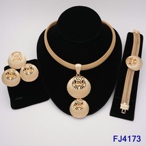 Egyptian Jewelry Fashion Layered Necklace Embellished Crystal Earrings Ring Brac - £24.40 GBP