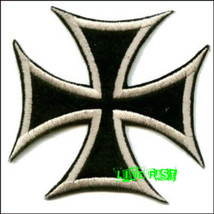 IRON CROSS PATCH EMBROIDERED maltese cross outlaw biker chopper motorcyc... - £4.73 GBP