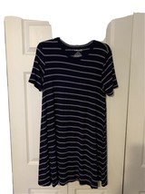 Half Moon by Modern Movement Short Sleeve Blue W White Striped Dress Jrs... - £10.28 GBP