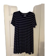 Half Moon by Modern Movement Short Sleeve Blue W White Striped Dress Jrs... - $13.08