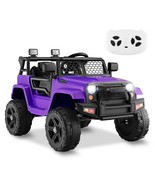 12V Kids Ride On Truck with Remote Control and Headlights-Purple - Color... - €198,30 EUR