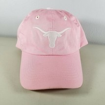 Texas Longhorns Womens Pink Hat OS Strapback Breast Cancer Yellowing Under Brim - £14.85 GBP