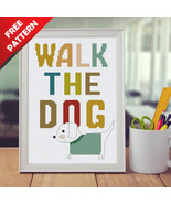 Walk the Dog reminder Free cross stitch PDF pattern - $0.00
