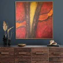 Extra Large Abstract Red Paintings On Canvas Art Oil Painting | Red Abstraction - £421.44 GBP