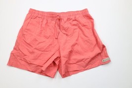 Vintage Columbia Womens Size XL Faded Spell Out Above Knee Shorts Pink Cotton - £27.15 GBP
