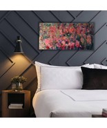 Panoramic wall art,Abstract flowers painting,3 d canvas wall art,original impast - £118.51 GBP