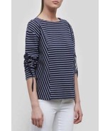 NWT Women&#39;s Kenneth Cole Sanctuary Striped Tie Sleeve Pullover Shirt Sz ... - £19.94 GBP