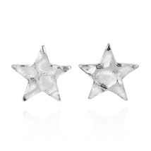 Unique Shooting Stars Hammered Sterling Silver Post Stud Earrings - £7.44 GBP