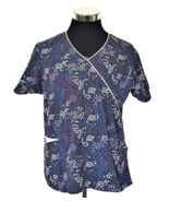 Dickies Scrubs Top Women&#39;s Size Medium Floral Medical Dental Veterinary ... - $11.88