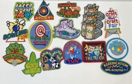 Girl Scout Fun Patches LOT 18 Craft Laser Tag Archery Corn Maze Bowling Pumpkin - £12.81 GBP