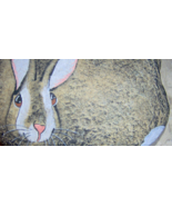 Bunny Rabbit Hand Painted ROCK ART on 2 pound 6&quot;x5&quot;  signed by Artist Pa... - $192.22 CAD