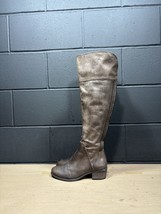 Vince Camuto Bendra Over the Knee Boots Brown Urban Distressed Leather 7.5 - £51.92 GBP