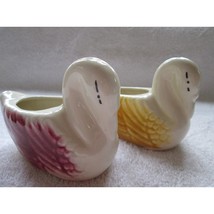 American Bisque, two swan planters, 4 1/2&quot;, vintage design, - £22.54 GBP