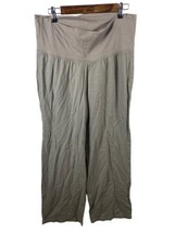Old Navy Size Large Maternity Pants Womens Linen Blend Tan Wide Leg Pull On - £36.53 GBP