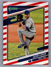 2021 Donruss #150 Jacob deGrom Parallel Insert Red and White Stripes  #/2021 - £1.19 GBP