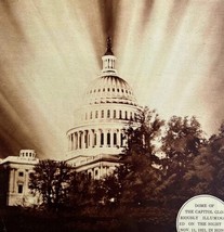 Washington Capital Illuminated At Night 1920s Arms Conference Honor GrnBin3 - £31.84 GBP