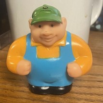 TOMY John Deere Figure Orange Shirt Green Hat Blue Overalls approx 2.5" - $9.89