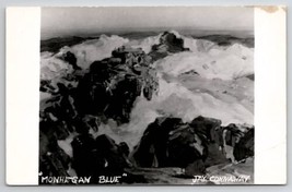 Monhegan Blue by Jay Conaway Photo of Art Waves Crashing RPPC Postcard E25 - $9.95