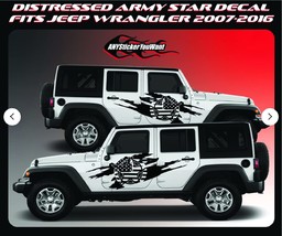 AnyStickerYouWant - Distressed Army Star Side Graphic Decal Compatible w... - $99.49