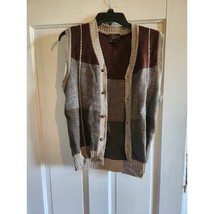 JC Penny&#39;s The Men&#39;s Shop Button Up Sweater Vest Wool Blend Large - $23.36