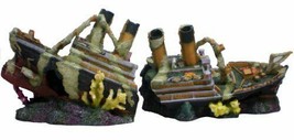 Ocean Liner, Extra Large Aquarium Fish Tank Decoration Ship Wreck, Two-Parts - £69.88 GBP