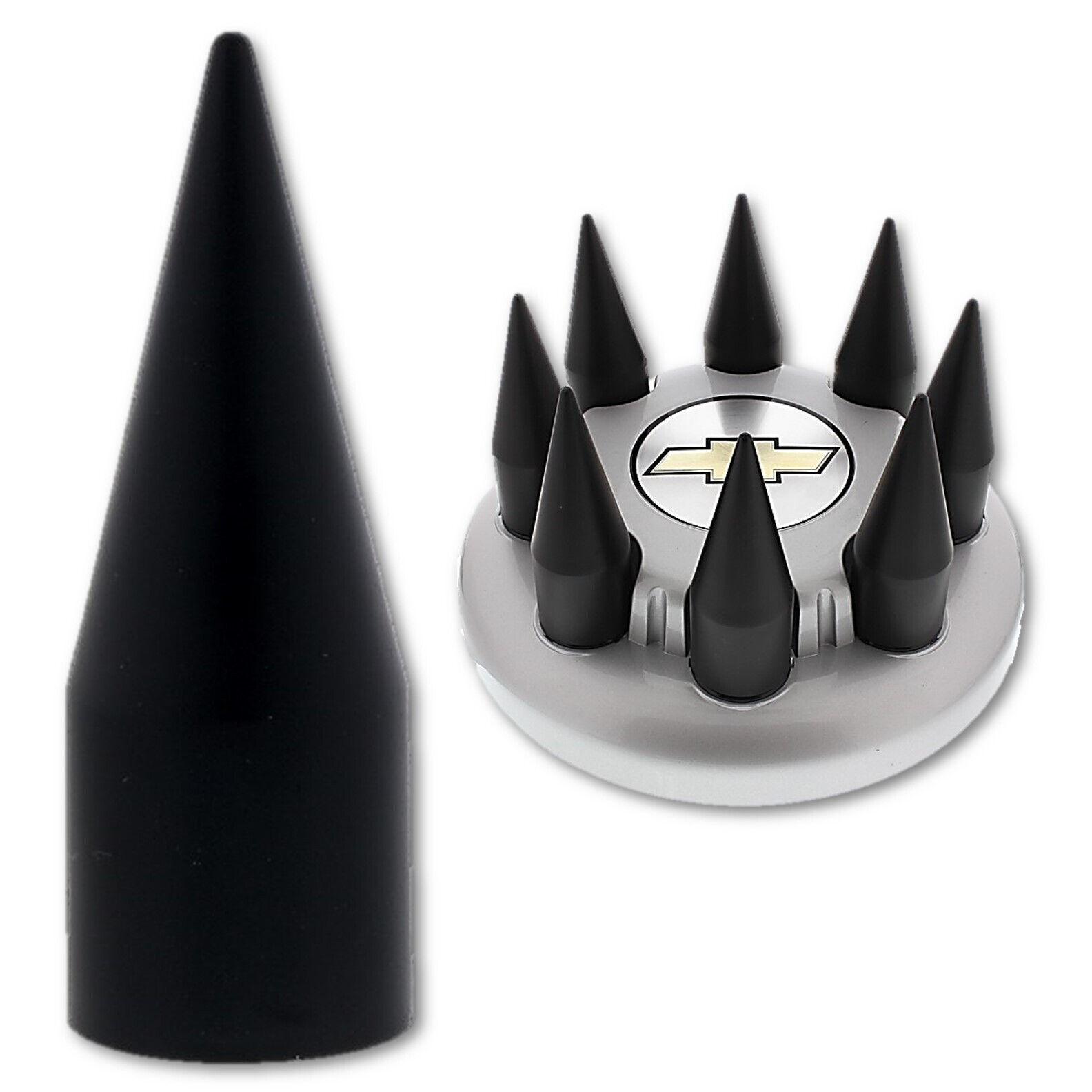 2003-2015 Chevy GMC Full Size Pickup Truck Black Spike Lug Nut Wheel Cov... - $1.95