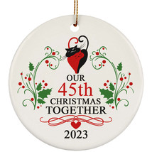 45th Wedding Anniversary 2023 Ornament Gift 45 Year Christmas Married Co... - $14.80