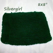 Large Soft Hand Knit Face or Dish Cloth Forest Green - £3.90 GBP