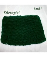 Large Soft Hand Knit Face or Dish Cloth Forest Green - $95.00 MXN