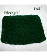 Large Soft Hand Knit Face or Dish Cloth Forest Green - £3.98 GBP