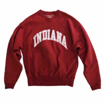 Steve &amp; Barry&#39;s Indiana Hoosiers Reverse Weave Crewneck Sweatshirt Size XL Red - £23.46 GBP