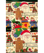 Fabric Red Rooster &quot;Twas the Night Before&quot; Santa Frosty Angel Mittens 3-... - $4.11 CAD