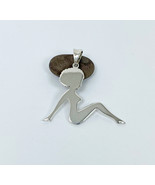 Large Short-Hair Female Body Pendant 925 Sterling Silver, Female Form Ch... - £69.98 GBP