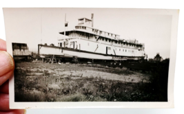 Vintage Early 1900s B&amp;W 4.5x2.75 inch Photo Great Lakes Ferry Boat Dry Docked - £6.27 GBP