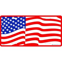 American Flag Waving License Plate - £9.57 GBP