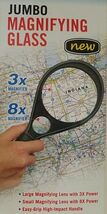 Handheld Two Lens Reading Magnifying Glass Glasses 3X &amp; 8X Circular 3.3"... - $4.94