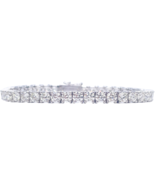 18ct White Gold Natural Diamond 4-Claw Tennis Bracelet 10.72ct 7&quot;inches - $23,086.10