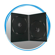 10 Standard 14mm Black Double DVD Movie Case Storage Box for CD DVD Disc - £17.29 GBP