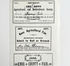 1970 Maine Knox County Fair Tickets Agricultural Print Ephemera 1877-1889 - £19.66 GBP