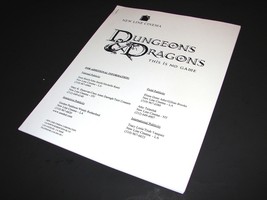 2000 DUNGEONS &amp; DRAGONS Movie PRESS KIT PRODUCTION NOTES HANDBOOK Promot... - $14.99