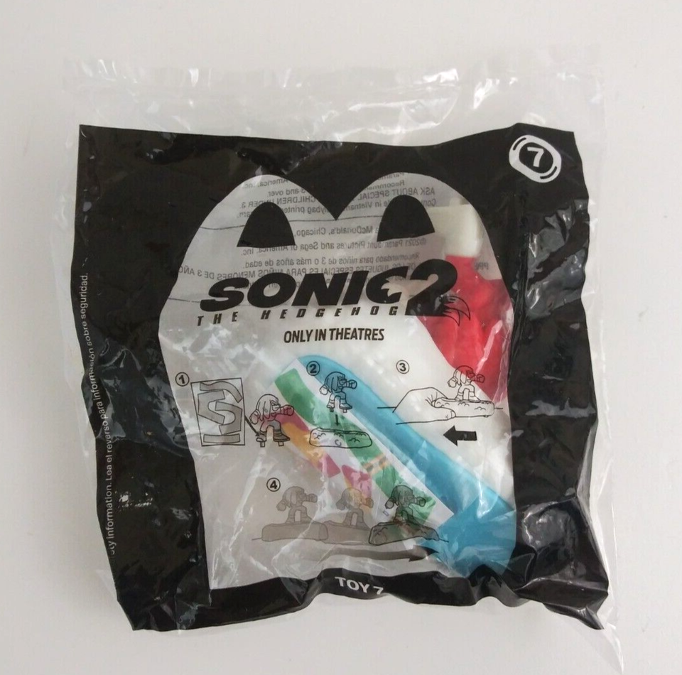 New Sonic The Hedgehog 2 #7 Knuckles McDonald’s Toy Sealed - $4.94