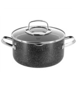 Korkmaz Galaksi Non Stick 8 Inch 3 Liter Casserole with Lid in Black - $115.66 CAD